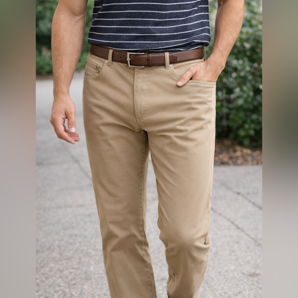 Brax Chuck Khaki Stretch Pants Men’s 36x28 Modern Fit Five Pocket
